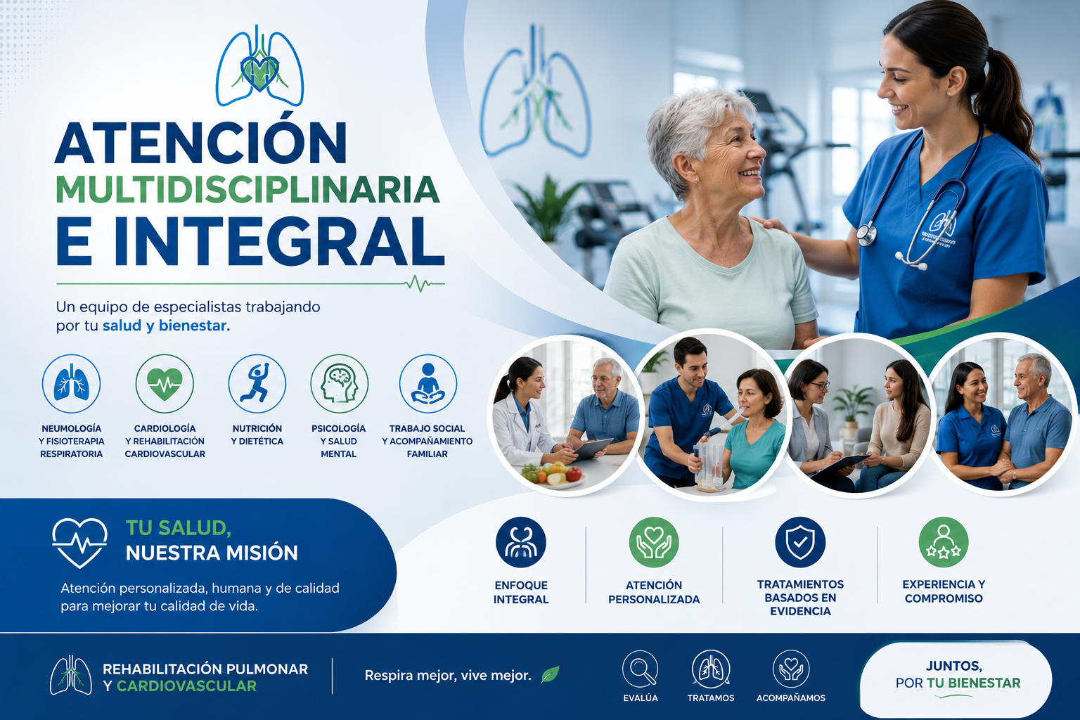 Equipo multidisciplinario acompañando a paciente